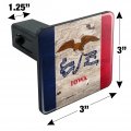 Rustic Iowa State Flag Distressed Usa Tow Trailer Hitch Cover Plug Insert