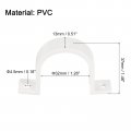 Uxcell Pvc Pipe Straps 50pcs 32mm 1-1 4 Conduit Clamp Clip Two Hole Plastic For Pipes Cables