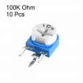 Uxcell Trimmer Potentiometer 100k Ohm Adjustment Horizontal Variable Resistors 10pcs