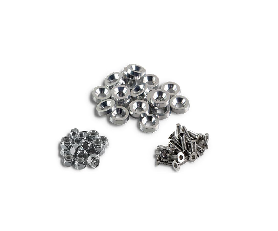 Polaris Rzr Ranger Sportsman M6 Aluminum Fender Washer Bolt And Lock Nut Accessory Kit Silver 20 Piece Set