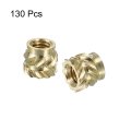 Knurled Insert Nuts 130pcs M3 X 4 5mm Length Od 3d Printing Brass Female Threadeds Heat Set Insert Embedment Nut
