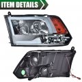 G-plus Led Drl Headlights Compatible With 2009 2010 2011 2012 Dodge Ram 1500 2500 3500 Bumper Headlamp Smokya Lensa Chrome