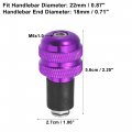 X Autohaux 1 Pair 7 8 22mm Purple Motorcycle Handlebar End Grips Bar Ends Plugs Cap For