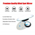 Ampper Oval Blind Spot Mirror Hd Glass Frameless Stick On Adjustabe Convex Wide Angle Rear View For Car Pack Of 2