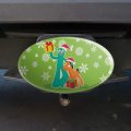 Gumby And Pokey Exchanging Gifts For Christmas Oval Tow Trailer Hitch Cover 2 In Receiver Black Abs Plastic With Uv Resistant