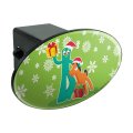 Gumby And Pokey Exchanging Gifts For Christmas Oval Tow Trailer Hitch Cover 2 In Receiver Black Abs Plastic With Uv Resistant
