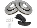 Front Semi Metallic Brake Pads And Rotor Kit 6 Lug Vented Rotors For 2010-2017 Ford F-150 With Wheels 