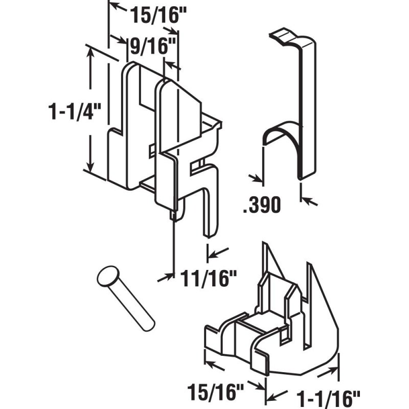 Fs 293b Channel Balance Accessories Kit Nylon And Steel Components With 101 Top 153 Bottom Guides Off White 1 Set