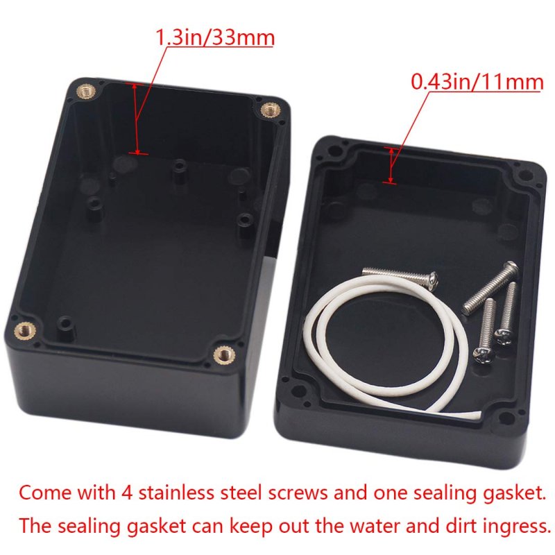 Ip65 Waterproof Junction Box Abs Plastic Electrical Project Case 6 3 In X 43 3 54 Power Enclosure Model G16 Black