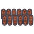 12 New Long Haul Trailer Truck Led Sealed Amber 6 Oval Stop Turn Tail Lights 