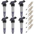 6 Ignition Coils With Iridium Spark Plugs 4 Pins Packs Fits For Land Rover Lr2 2008-2012 Coil And Replaces Uf594