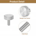 Uxcell M5x12mm Knurled Thumb Screws 5pcs 304 Stainless Steel Flat Head Fully Threaded Bolts Grip Knobs Fasteners