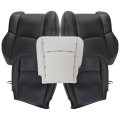 Driver Passenger Bottom Top Foam Replacement Perforated Leather Seat Covers Black For Dodge Ram 2500 3500 4500 5500 Laramie 