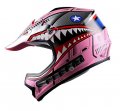Wow Updated Youth Motocross Helmet Kids Motorcycle Bike Shark Pink Goggles Skeleton Glove Bundle 