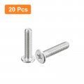 Uxcell M5-0 8 X 25mm 20pcs Flat Round Head Screws 304 Stainless Steel Phillips Drive Machine Hardware Fastener For Furniture