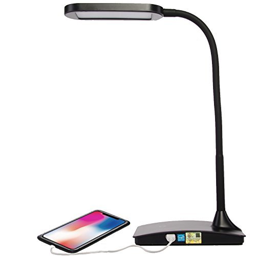 Tw Lighting Ivy-40bk The Ivy Led Desk Lamp With Usb Port 3-way Touch Switch Black