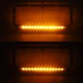 Partsam 2x Headlight Bezel With 12 Amber Led Light Strip Chrome Lh Rh Replacement For 4x6 Kenworth T400 T600 T800 W900b W900l