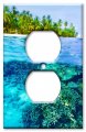Art Plates Oversized Switch Over Size Decorative Metal Wall Plate 1 Gang Outlet Tropical Ocean Island Coral Beach 