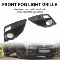 Topteng 2pcs Front Fog Light Cover Bezel Grill Grille For Subaru Wrx Sti 2015-2017 With Lamps Hole Models 57731va000 57731va010