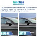 X Autohaux 1 Pair Door Wing Rearview Side Mirror Cover Trim Shell Black Ford For Mustang 2015-2022