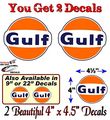 2 Gulf Gasoline Oil 4 Antique Pump Decals Vintage Gas Pumps Grease Garage Service Station Sign Stickers Round 