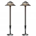 Goodsmann Landscape Lighting Led Low Voltage Path Lights 2-tier Pagoda Outdoor 3w 180 Lumen Warm White Light 12v Ac Die-cast 