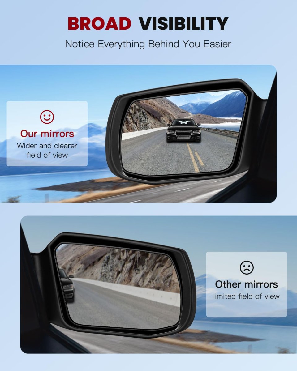 Left Side View Mirror For 2007 To 2011 Nissan Altima Sedan And Hybrid Power Adjustment Non Folding Heated Driver Black