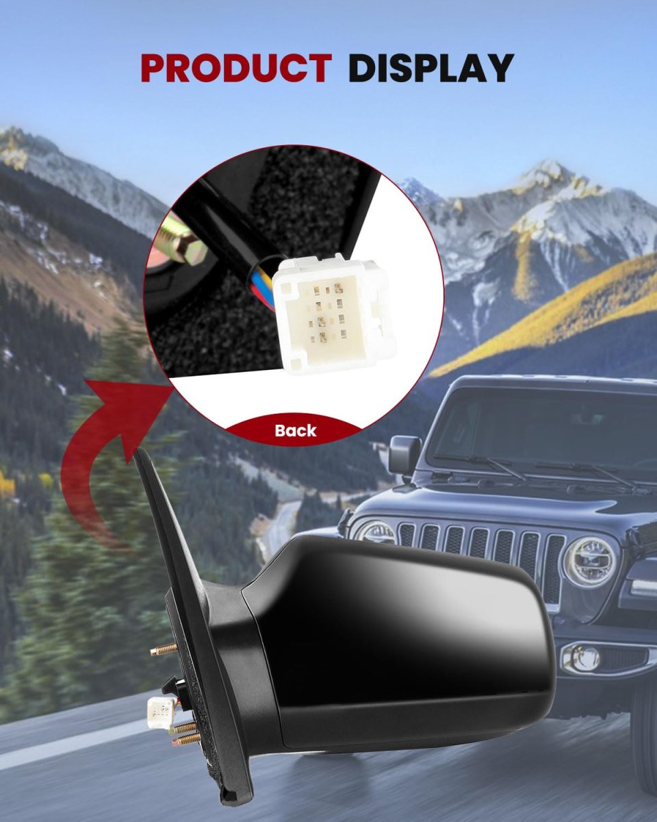 Left Side View Mirror For 2007 To 2011 Nissan Altima Sedan And Hybrid Power Adjustment Non Folding Heated Driver Black