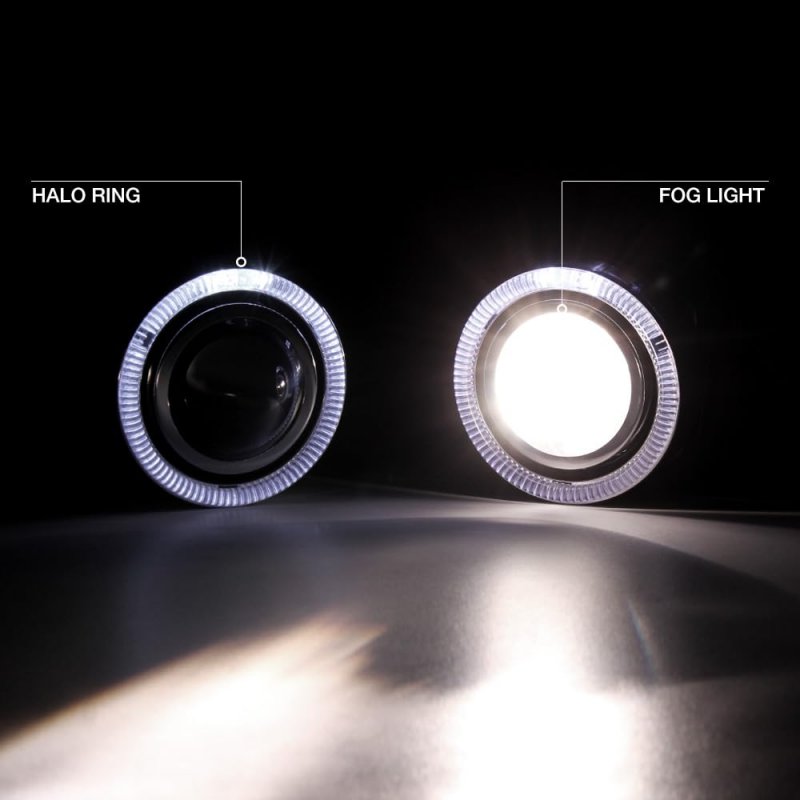 Led Halo Ring Projector Fog Light Driving Lamp Housing Assembly W Bezel For 1999-2003 Jeep Grand Cherokee Driver Passenger Side