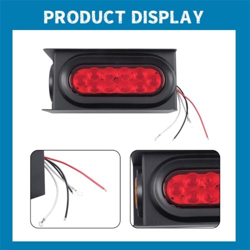 Tail Light Box With 6 In Oval Lights And 2 Round Marker Waterproof Rear Led Assemblies For Trucks Black Powder Coated Steel
