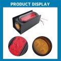 Tail Light Box With 6 In Oval Lights And 2 Round Marker Waterproof Rear Led Assemblies For Trucks Black Powder Coated Steel
