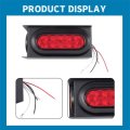 Tail Light Box With 6 In Oval Lights And 2 Round Marker Waterproof Rear Led Assemblies For Trucks Black Powder Coated Steel