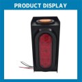 Tail Light Box With 6 In Oval Lights And 2 Round Marker Waterproof Rear Led Assemblies For Trucks Black Powder Coated Steel