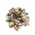 100pcs Bronze Tone Metal 6mm Hole Diameter Vehicle Car U-type Fastener Clips 