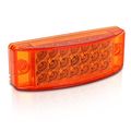 Partsam 2pcs Amber Led Rectangle Tail Stop Marker Light Trailer Truck Rv 3 Wires 21led