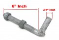 Chain Link Fence J-bolt Galvanized Finish With Nuts Pin Size 3 4 Inch 6 Long