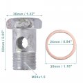 Acropix Universal M24x1 5 52mm Length Motorcycle Hollow Bolt Screws With Washers Set Brake Metric Thread Silver Tone Pack Of 6