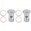 Acropix Universal M24x1 5 52mm Length Motorcycle Hollow Bolt Screws With Washers Set Brake Metric Thread Silver Tone Pack Of 6