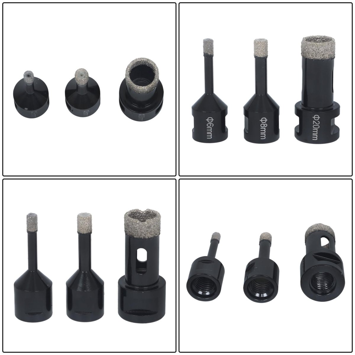 9 Piece Diamond Drill Bit Set Core Hole Saw Kit For Tile Ceramic Marble Granite Stone Cutting 6 To 68mm 0 23 2 68 In M14 Thread
