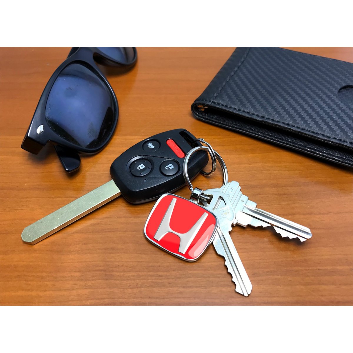 Ipick Image Honda Redlogo Chrome Die-cast Metal Key Chain Key-ring
