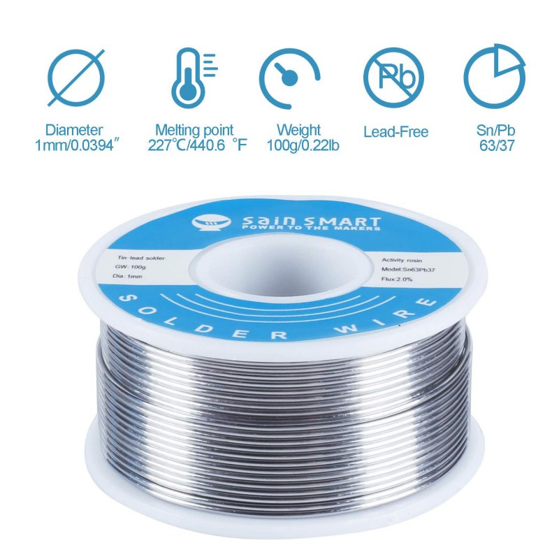1mm Solder Wire 63 37 Tin Lead Sn63pb37 With Flux Rosin Core For Electrical Soldering Micro Smd And Circuit Board Repair