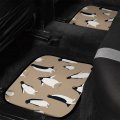 Delerain Cute Penguins 4-piece Car Floor Mats Front And Rear Rubber Backingpet Auto Foot All Weather Universal Fit Car Decor