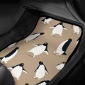 Delerain Cute Penguins 4-piece Car Floor Mats Front And Rear Rubber Backingpet Auto Foot All Weather Universal Fit Car Decor