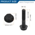 20pcs M8-1 25 X 40mm Metric Flange Hex Cap Bolt Partial Thread Din 6921 Flanged Bolts Hexagon Screws Carbon Steel Black Oxide
