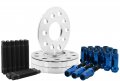 4 Pc 5x130 Mm Hub Centric Wheel Spacers And 17 For Porsche 71 5 Bore 90 Stud Conversion Blue Open End Racing Lug Nuts 