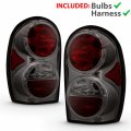 Amerilite Smoke Replacement Brake Tail Lights Set For 02-07 Jeep Liberty Suv Passenger Right And Driver Left Side
