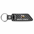Ipick Image For Dodge Scat-pack Full Color 100 Real Carbon Fiber Blade Style With Black Leather Strap Key Chain
