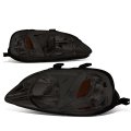 Auto Dynasty Compatible With Honda Civic Headlight Smoke Bumper Fog Light Lens Grille 6th Generation Ej Em Ek D16facelifted