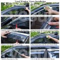 Vesul Outside Mount Tape-on Polycarbonate Rain Guards Window Visors Compatible With Accent Sedan 2011-2017window Wind Deflector