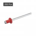 Uxcell Blind Rivets 3 2mm X 5mm Aluminum Open End Flat Round Head Rivet For Joining Metal Plate Leather Red 200 Pcs